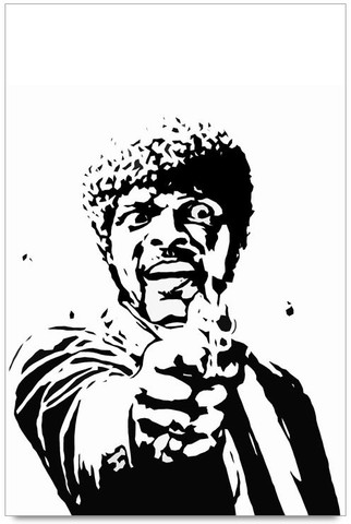 pulp fiction stencil art