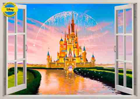 DISNEY 100 cm Castle Window Sticker Sticker Price in India - Buy DISNEY ...