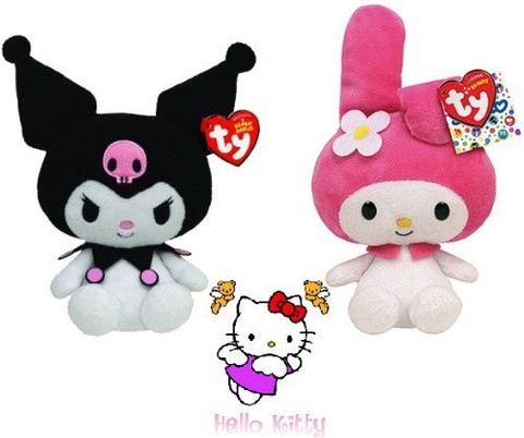 TY Beanie Babies Hello KitFriends My Melody & Kuromi Set Of 2
