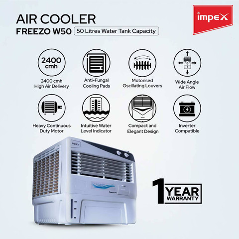 IMPEX 50 L Room/Personal Air Cooler Price in India - Buy IMPEX 50