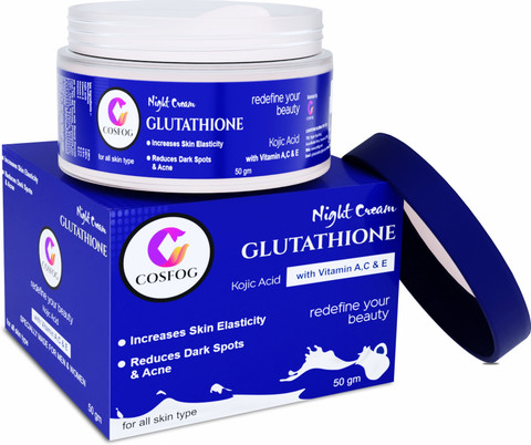 COSFOG Glutathione Skn-whitening Night Cream with Kojic Acid, Vitamin A,C&E Coconut oil Price in India COSFOG Glutathione Skn-whitening Night Cream with Kojic Acid, Vitamin A,C&E Coconut oil Price in India
