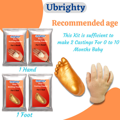 Ubrighty Ubrighty 3D Baby 1 Hand and 1 Foot Casting kit for Baby special Gift ...