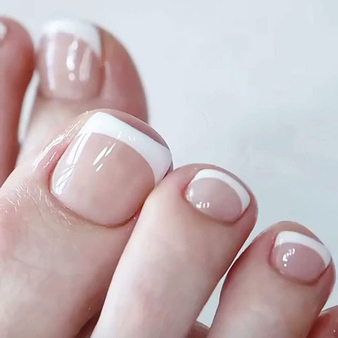 THR3E STROKES False Toe Nails 24 Pcs | Press on French Fake