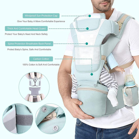 Zibuyu Ergonomic 6 in 1 Baby Carrier Wrap with 360 All Position
