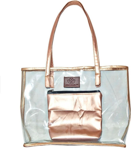 Blue Clear Jelly Tote Bag Zip Transparent Tote Purse For Beach