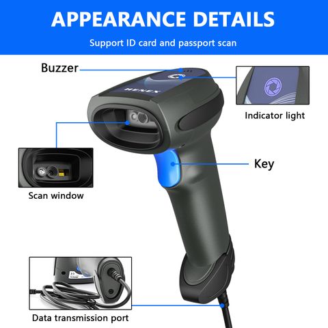 LENVII C800 Serial port Barcode Scanner RS232 QR Code Scanner 2D Camera ...