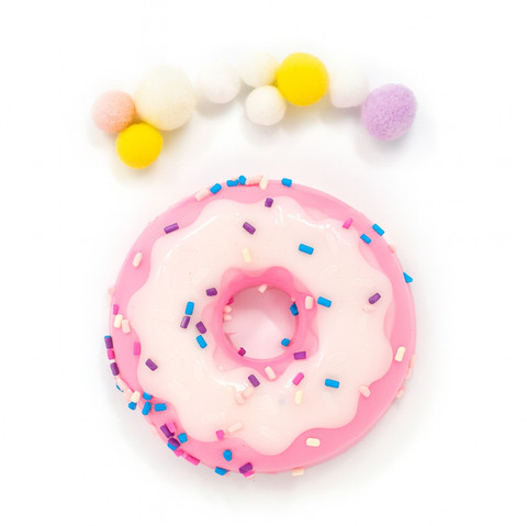 Ikko 1 Cute pink donut squishy with sprinkles – soft, fun, and