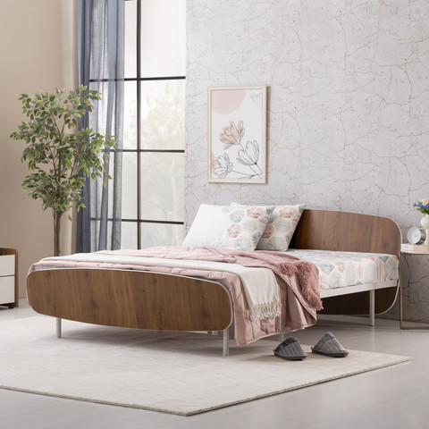FURLENCO Blanca Brand New Engineered Wood Queen Bed, 210 cm x 154
