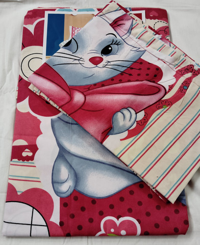 Clover Noida Polyester, Cotton Double Flat 300 TC Cartoon 1