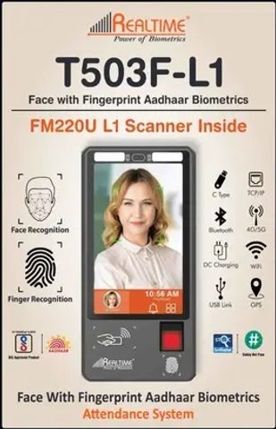 Realtime T503F L1 Face With Finferprint Aadhaar Biometrics Aendance ...