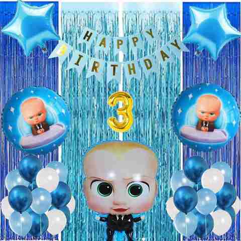 Attache Baby Boss Theme Foil Balloon for Birthday Decoration items (3 ...
