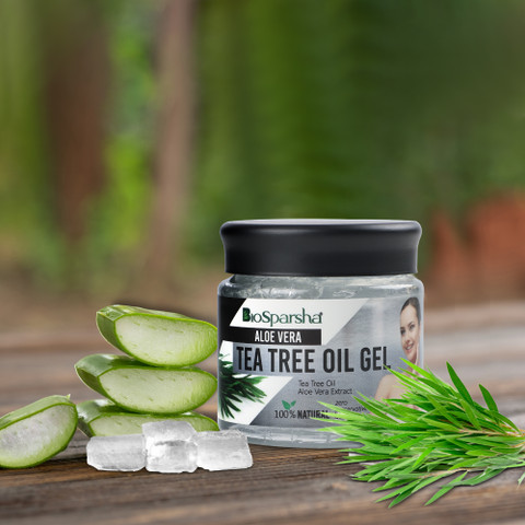 BioSparsha Aloe Vera Tea Tree Oil Gel - Beautiful Skin & Hair 100% Pure And  Naturally Price in India - Buy BioSparsha Aloe Vera Tea Tree Oil Gel -  Beautiful Skin &