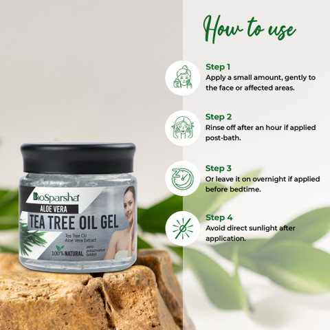 BioSparsha Aloe Vera Tea Tree Oil Gel - Beautiful Skin & Hair 100% Pure And  Naturally Price in India - Buy BioSparsha Aloe Vera Tea Tree Oil Gel -  Beautiful Skin &