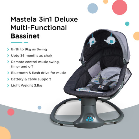 mastela 3-in-1 Deluxe Multi-Functional Bassinet/Swing & Napper