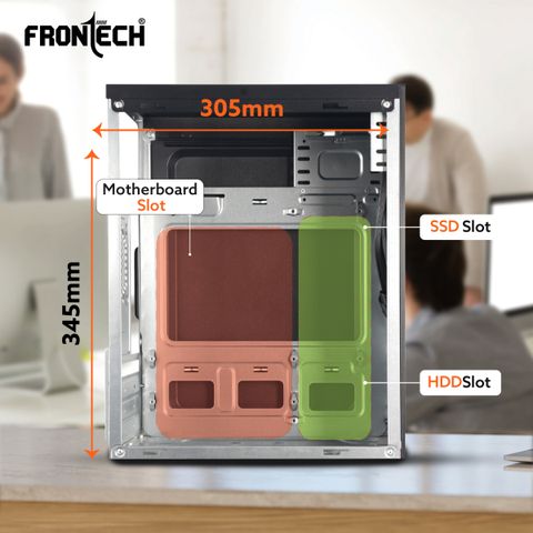 Frontech Computer Case Frontech Miraz Silver Computer Case with 2x USB 2.0 and Front Audio Mid ...