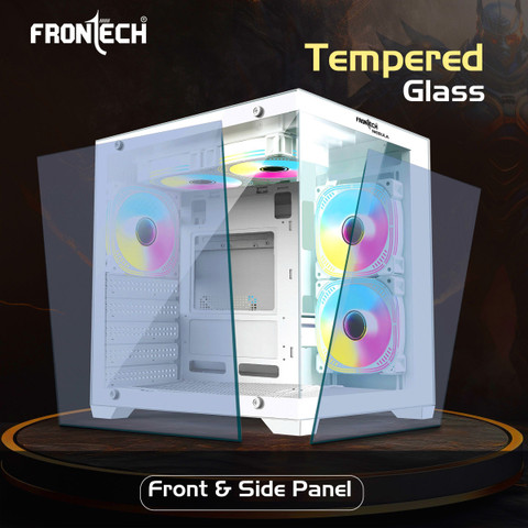 Frontech Computer Case Frontech NEBULA Gaming Computer Case | 2+1 USB(1.1&3.0), Glass Panel ...