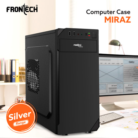 Frontech Miraz Silver Computer Case with 2x USB 2.0 and