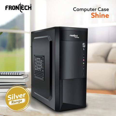 Frontech Shine Silver Computer Case with 2 x USB 2.0 and
