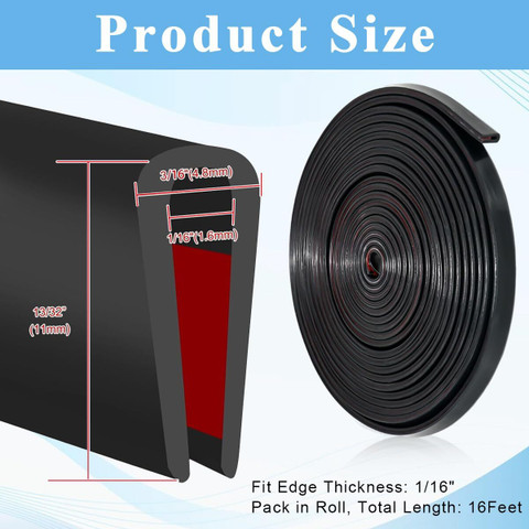 SERPLEX Rubber Edge Trim, Self-Adhesive Rubber Edge Trim, Edge ...