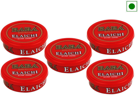 BABA Silver Coated Saffron Blended Elaichi Tin Pack Mouth Freshener Price  in India