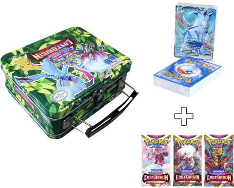 MOONZA Pokemon TCG Sword & Shield Lost Origin Tin Box With 3 Booster Pack  Green - Pokemon TCG Sword & Shield Lost Origin Tin Box With 3 Booster Pack  Green . Buy