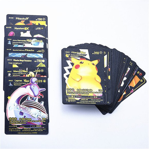 black pikachu pokemon card Psychic Pikachu Black Foil Fan Art Display Card M/NM