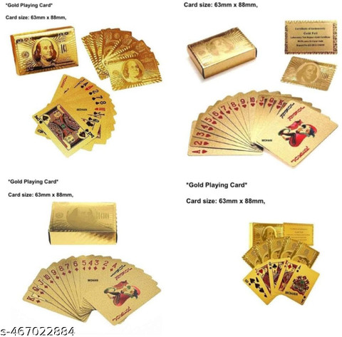 Tashan Trendz Premium Black & Gold Waterproof Playing Cards Combo