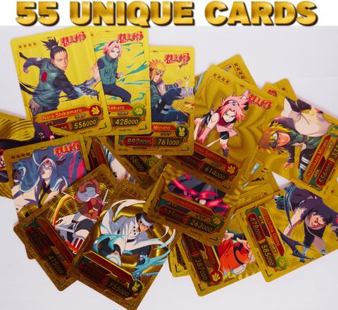 Animex NARUTO GOLD CARDS, Water Proof Plastic Cards Pack of 55