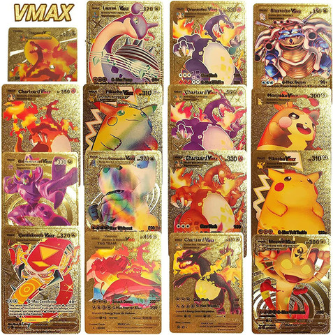 MOONZA Pokemon TCG Gold Card Box V Series Vmax Gx & Other Playing