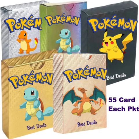 ultra rare 55 pcs gold pokemon cards pack Packs Vmax V EX GX Rare Golden Cards TCG Deck Box Gold Foil Card for Fans/Kids/Collectors Gifts (No Duplicates) Toys & Games I Just Found The Rarest