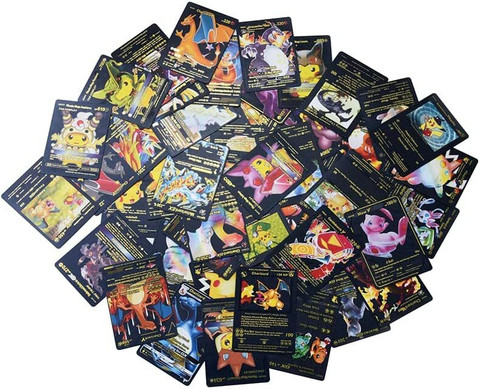 MOONZA Waterproof 55pcs Pokemon Black Foil Card Box V Series Vmax