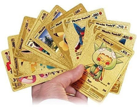 golden deck of pokemon cards sevriza 55pcs pokemon gold cards box TCG Deck Box - pokemon cards v xam V  Series cards - 55pcs pokemon gold cards box TCG Deck Box