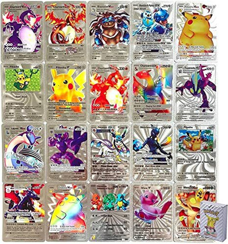 CrazyBuy Pokemon Gold & Silver Cards 110 (Vmax, V, GX, EX & Basic