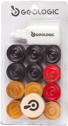 Professional Carrom Board Coins Set - 24 Wooden Pieces With 2 Strikers