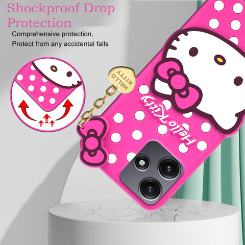 WEBKREATURE Back Cover for Mi Redmi 12 5G, Cute Hello Kitty Case