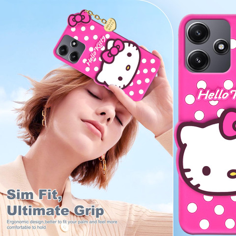 WEBKREATURE Back Cover for Mi Redmi 12 5G, Cute Hello Kitty Case