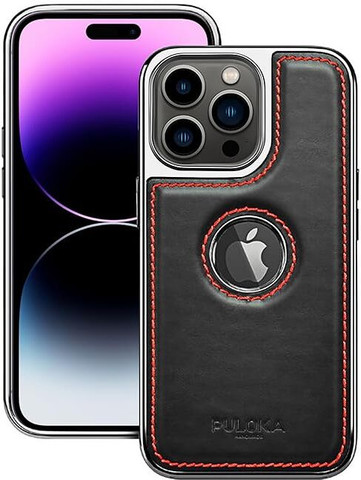 Puloka Back Cover for Electroplated Leather back cover for iPhone