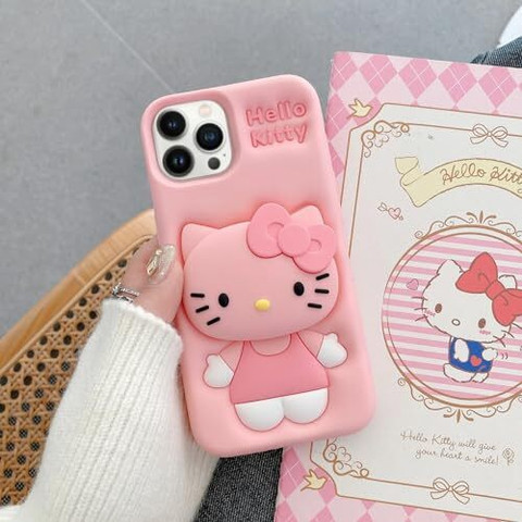AmericHome Back Cover for Apple Iphone 16 Pro Max Cute Kitty Soft Case with  Face Holder for Girls - AmericHome : Flipkart.com