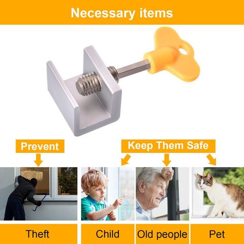 Window Frame Behind Stopper FLANKER Window Lock and Window Screen Lock Safety Sliding Window Frame ...