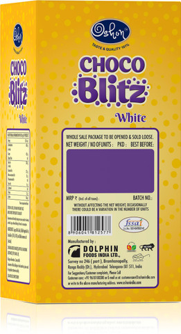 Oshon Choco Blitz White Milk Filled Treats Rich and Creamy Flavor