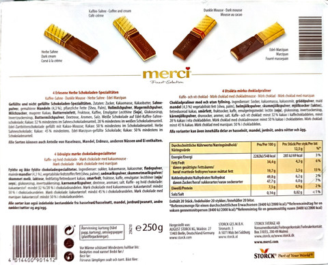 storck Merci 4 Varieties New Flavour Added Dark Cream Coffee Cream