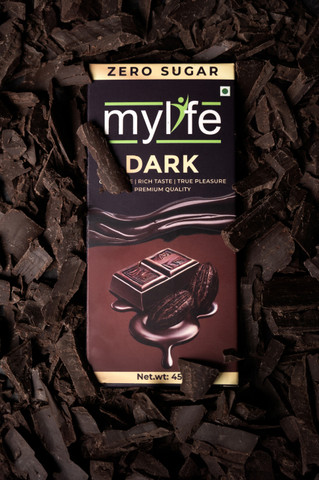 Mylife Zero Sugar Dark Chocolate, Rich Cocoa Dark Chocolate Bar