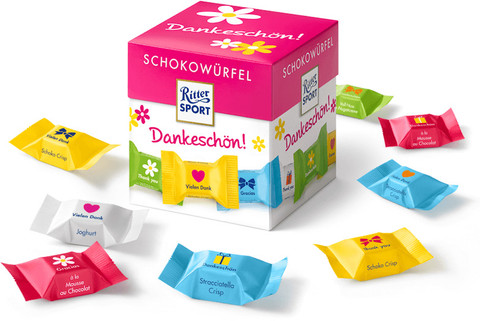 Ritter Sport DANKE SCHON Thank You Chocolate Cubes Hazelnut