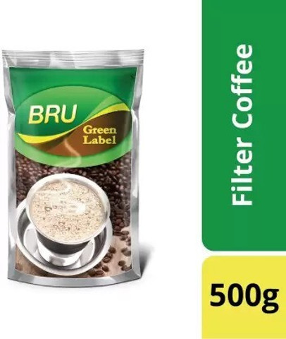 BRU Green Label (500 g, Chikory Flavoured) Roast & Ground Coffee