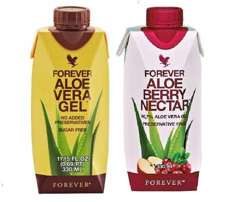 FOREVER Aloe Vera Gel & Aloe Berry Nectar (330 Ml each FOREVER Aloe Vera Gel & Aloe Berry Nectar (330 Ml each
