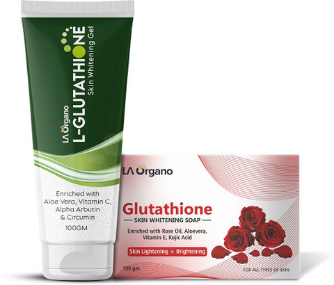 LA Organo L- Glutathione Gel & Rose Soap for Skin Whitening & Brightening  With Vitamin E Price in India - Buy LA Organo L- Glutathione Gel & Rose  Soap for Skin Whitening