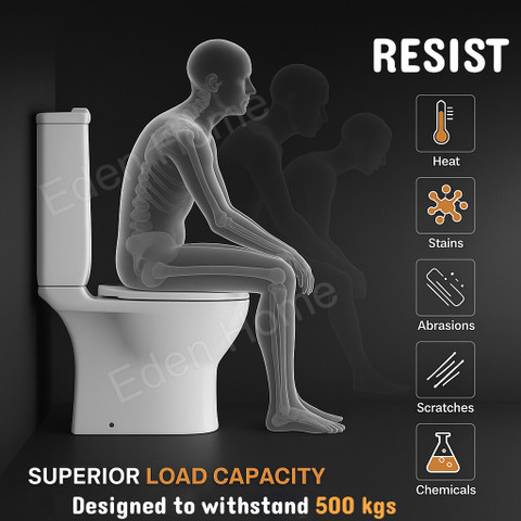 Eden /S TRAP/22cm OR 9inch/ Rimless/ 5D Swirl Siphonic Flush/Floor