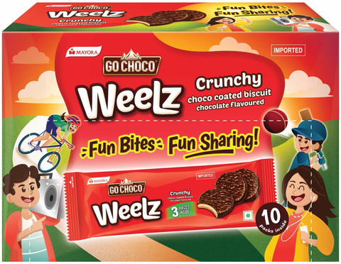 GO CHOCO Weelz Crunchy Chocolate Coated Biscuit (Each Box contain
