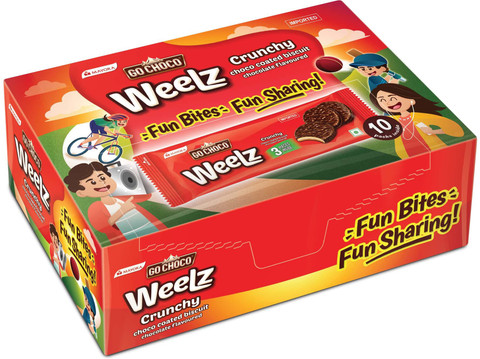 GO CHOCO Weelz Crunchy Chocolate Coated Biscuit (Each Box contain