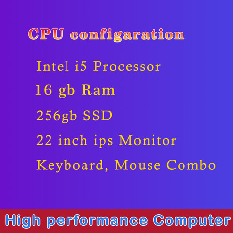 Intel Core I5 Computer Ram COCONUT i5 COMPUTER Core i5 (16 GB RAM/INTEL Graphics/256 GB SSD ...